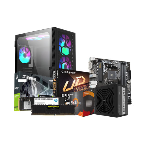 AMD Ryzen 5 5600G Gigabyte B550M DS3H 8GB RAM 500GB SSD Gaming PC