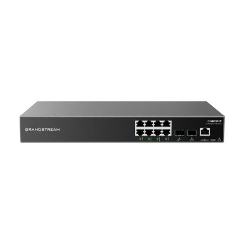 Grandstream GWN7801P Enterprise 8-Port Gigabit L2+ Managed PoE/PoE+ Switch