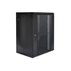 Toten 15U 600x600 Glass Door Wal Mount Rack with 1x 6port PDU